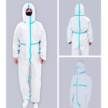 

1pcs/set Disposable Hooded Isolation Clothes Disinfection Suit Antibacterial Dust-Proof Coveralls PP Dust-proof White Security