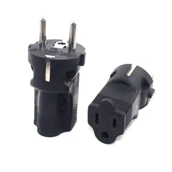 

Germany France CEE 7/7 Travel Power Plug Adapter (Type C) USA NEMA 5-15R Receptacle To EU Schuko Power Converter 16A 250V Indust