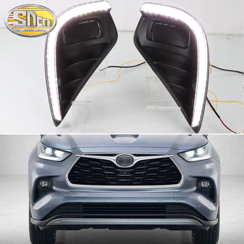 SNCN 2 шт. светодиодные дневные ходовые огни светильник для Toyota Highlander 2020 2021