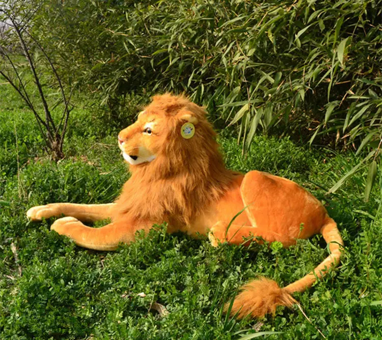 [Funny] Large 85cm Lion King Adult Stuffed Plush doll toy simulation animal prone lion model kids child best gift | Игрушки и хобби