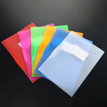 

Solid color frosted transparent rotating clip folder, simple and portable storage and finishing information bag