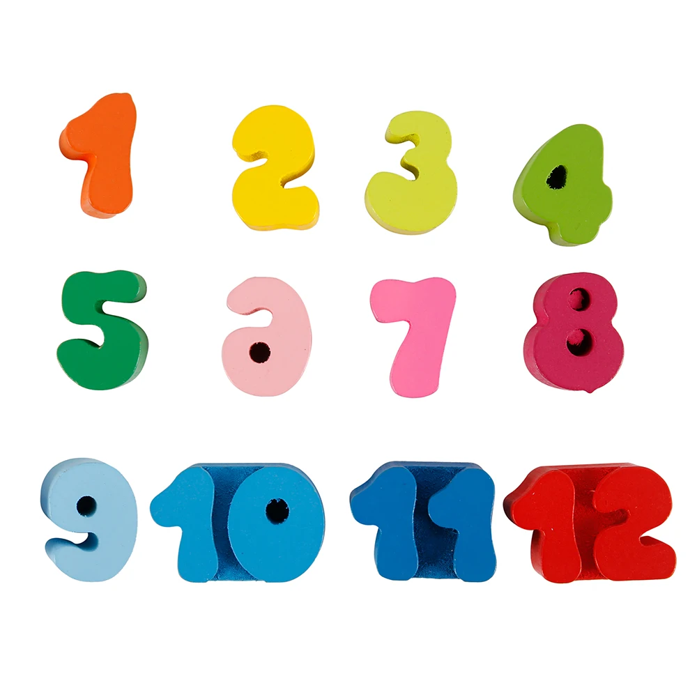 Деревянная игрушка красочные 12 чисел часы Цифровой Геометрии познавательный, на поиск соответствия ребенка Монтессори игрушки Дети ранняя образовательная игрушка головоломки