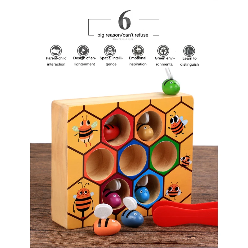 Улей настольные игры Монтессори развлечения Раннее Образование головоломки строительные блоки деревянные игрушки подарок для ребенка