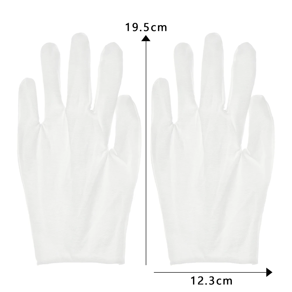 1 пара белых хлопковых перчаток, перчатки для защиты труда для ювелирных изделий, товары для домашней уборки, садоводства, этикета