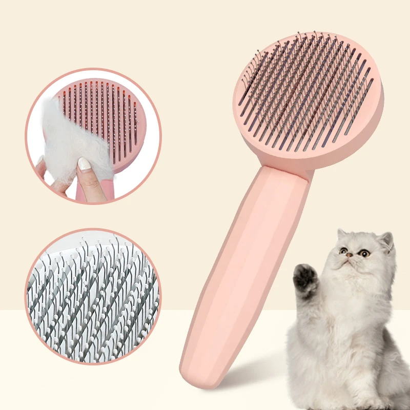 Self Cleaning Dog Cat Comb Brush Hair Remover Automatic Pet Massages Comb Improves Circulation