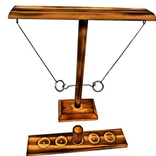 Ring Toss Games for Kids Adults Home Party Drinking Games Fast-paced Handheld Wooden Board Games Shot Ladder Bundle Outdoor Bars