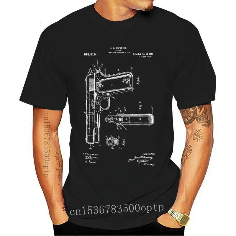 Новинка 2021 модная летняя футболка 1911 с пистолетом полуавтоматическим G43 G19 кобура