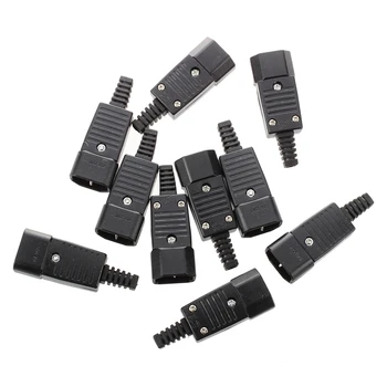 

10 PCS IEC320 C14 Male Plug Power Adapter Cable Connector AC 250V 10A