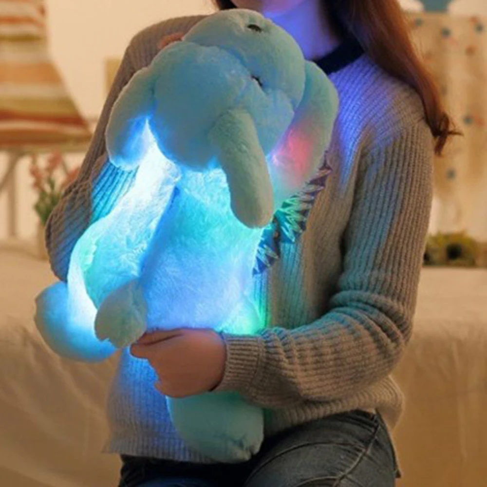 Colorful Luminous Dog LED Light Plush Pillow Cushion Kids Toys Stuffed Animal Doll Birthday Gift 50CM 3