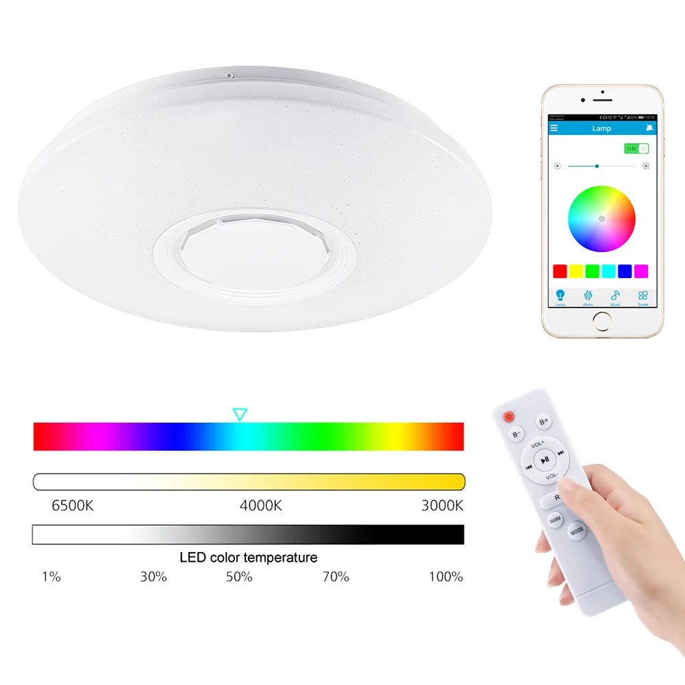 Светодиодный потолочный светильник RGB с регулируемой яркостью 36 Вт 60 управлением