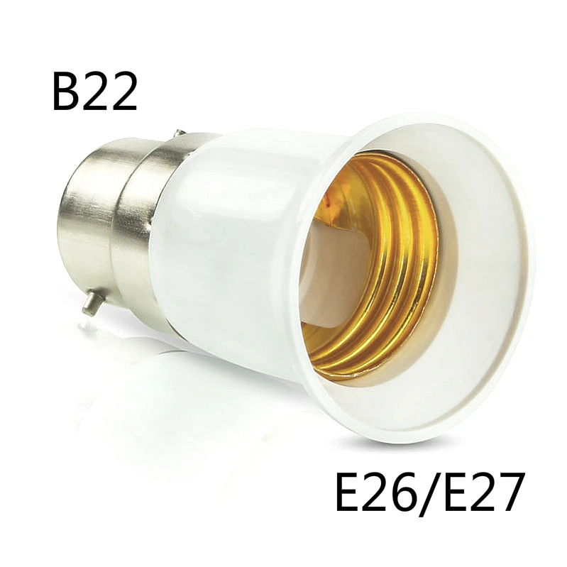 

B22 to E26 E27 Adapter Bayonet Bulb Base to Edison E27 LED Light Lamp Bulb Socket Change PBT Fireproof Holder Adapter Converter