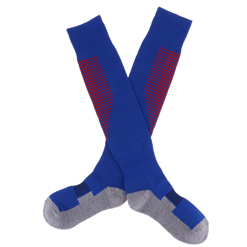 Football Socks Knee High Stripe Athletic Socks Sport Game Compression Stockings Breathable for Men Adults 