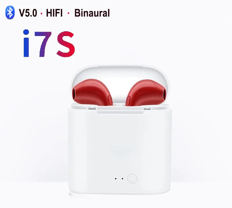 Красный Мини TWS i7s беспроводная гарнитура два уха истинные стерео наушники с Bluetooth
