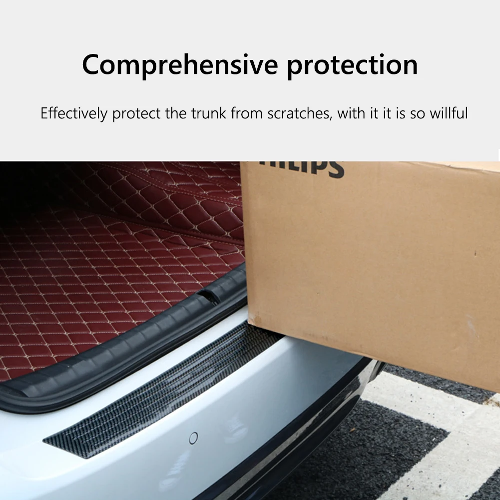 Car trunk guard plate sticker rear bumper trim protection strip pad car stickers car door stickers car reflective stickers car bumper sticker