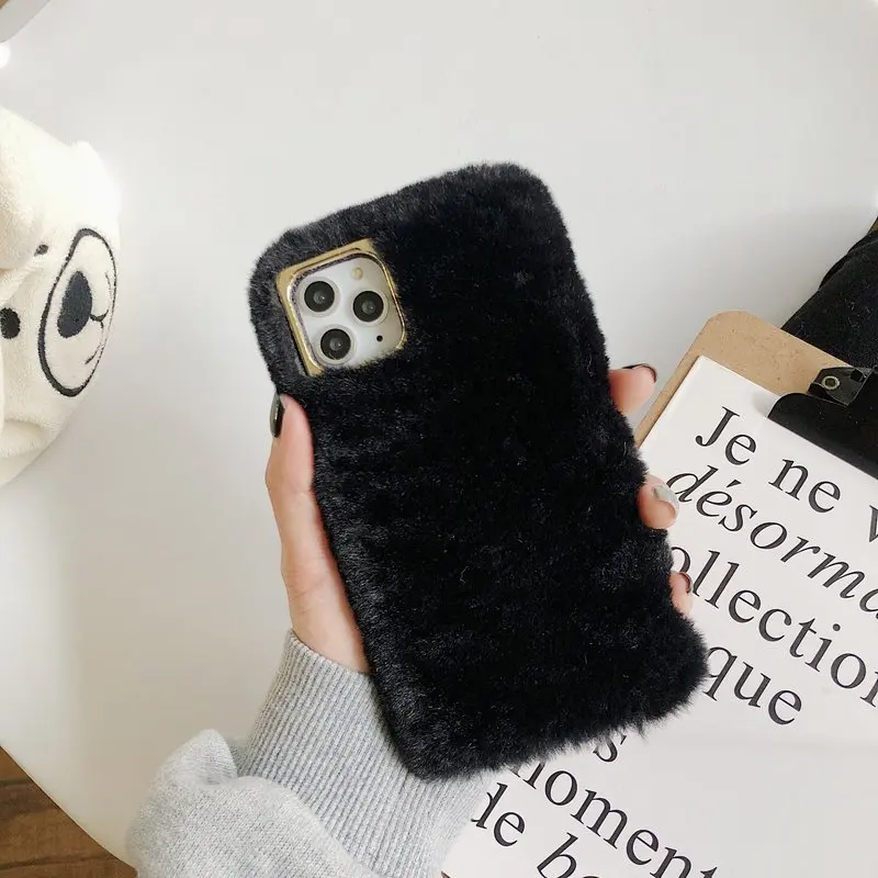 

Xiaomi Redmi Note 8t Case Rabbit Furry Plush Warm Back Cover For Redmi Note 8T Fashion Soft Silicon Anti-Fall Protection Cases