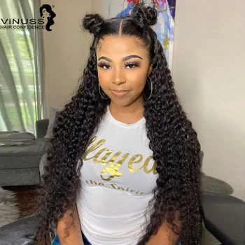 

Deep Wave 30 inch wig 4x4 Closure Lace Front Human Hair Wigs Kinky Straight Wigs Bleached Knots Pre plucked For Black Women