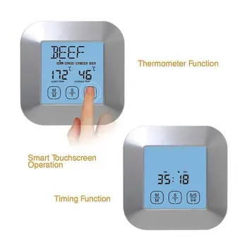 

Cooking Thermometer with 3 WATERPROOF Stainless Steel Temperature Probes 77UD