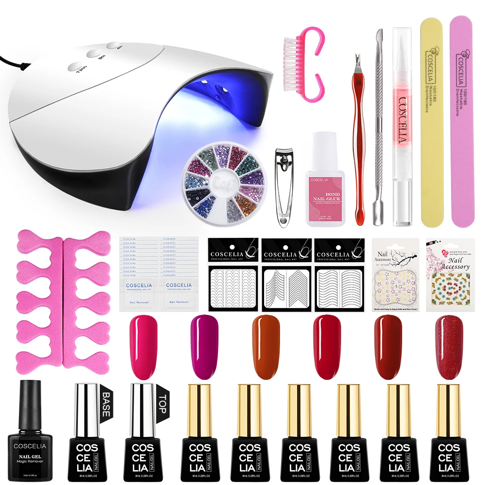 Set 05 36W UV Lamp Nail Set For Manicure Kit Gel Varnish Set Nail Drill Machine Kit Nail File Tool Nail Extension Set - Цвет: Set 05