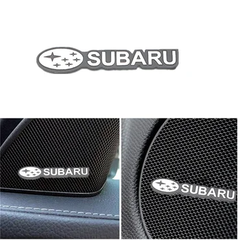 

NEW 4pcs speaker aluminum 3D sticker sound letter stickers for Subaru Impreza Forester Tribeca XV Accessories