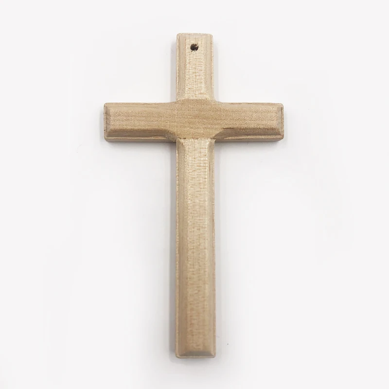 

2pcs Home Decoration Handmade Accessory Scrapbooking Craft DIY Natural Wooden Christian Cross Pattern Ornamentation 90x50mm