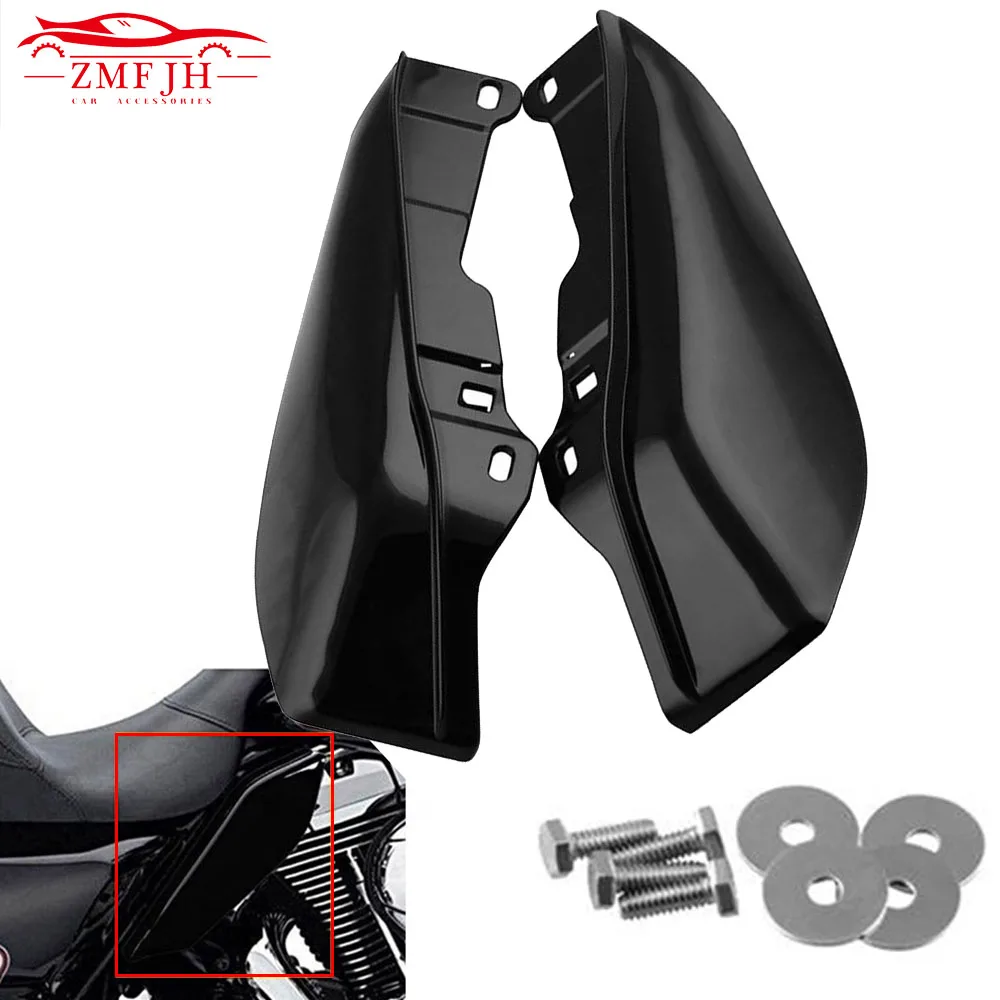 

Motorcycle Black Mid-Frame Air Deflectors Trim Heat Shield kit Fit For Harley Touring Street Glide 2009-2016
