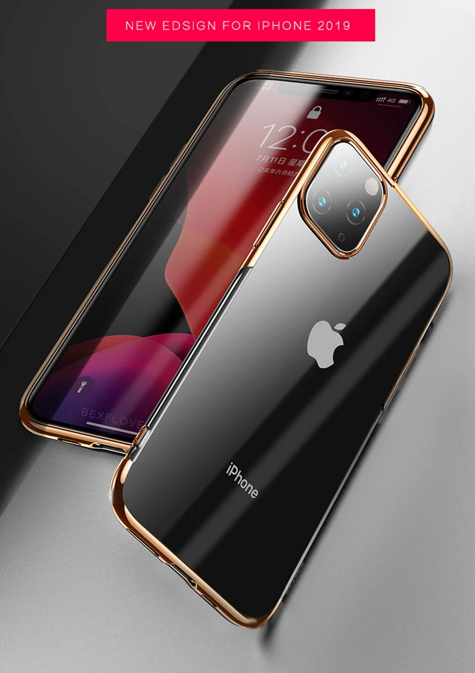 Роскошный прозрачный мягкий ТПУ чехол для iPhone 11 Pro Max 7 8 6 6s Plus 7Plus 8Plus X XS MAX XR Прозрачный чехол для iPhone11 чехол Coque