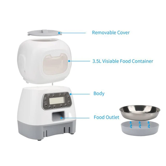 3.5L Automatic Pet Feeder Smart Food Dispenser For Cats Dogs Timer Stainless Steel Bowl  Auto Dog Cat Pet Feeding Pet Supplies 3