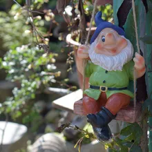 Outdoor Garden Creative Ornaments Tree Hanging Cat Frog Santa Dog Garden Courtyard Balcony Craft Micro Landscaping Decor M2363