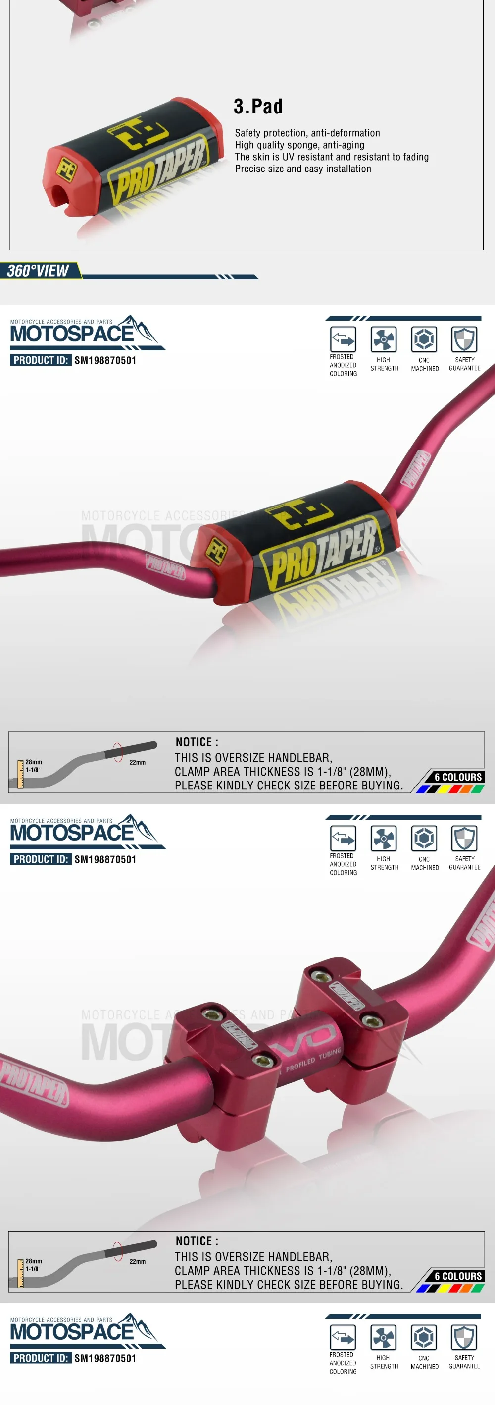 Руль для Pro Taper Pack Bar 1-1/" Классическая дверная ручка бар колодки ручки Pit Pro Racing Dirt Pit Bike мотоцикл с адаптер cnc