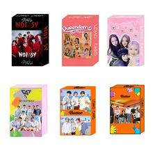 KPOP Bangtan Boys Cartoon straykids LOMO small card Peripheral same card set Cosplay Gift JUNGKOOK JIMIN SUGA Fans Collection