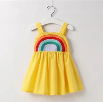 

Summer Baby Girls Rainbow Sling Dress, Princess Kids Cute Clothing 5 pieces/lot, Wholesale