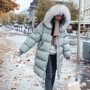 Photo Shoot Main Push Winter New Style Korean-style Loose-Fit Stand Collar Long Zipper Dark Coffee Cotton Overcoat Women's
