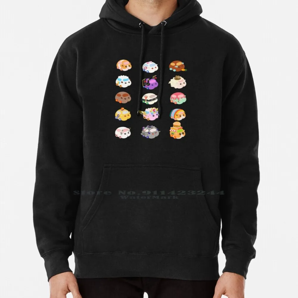 Pui Pui Molcar Personaggi Assortiti-Felpa Con Cappuccio Nera Maglione 6Xl Cotone Pui Pui Molcar Pui Pui 684 Anime Cartoon Cute Adorabile