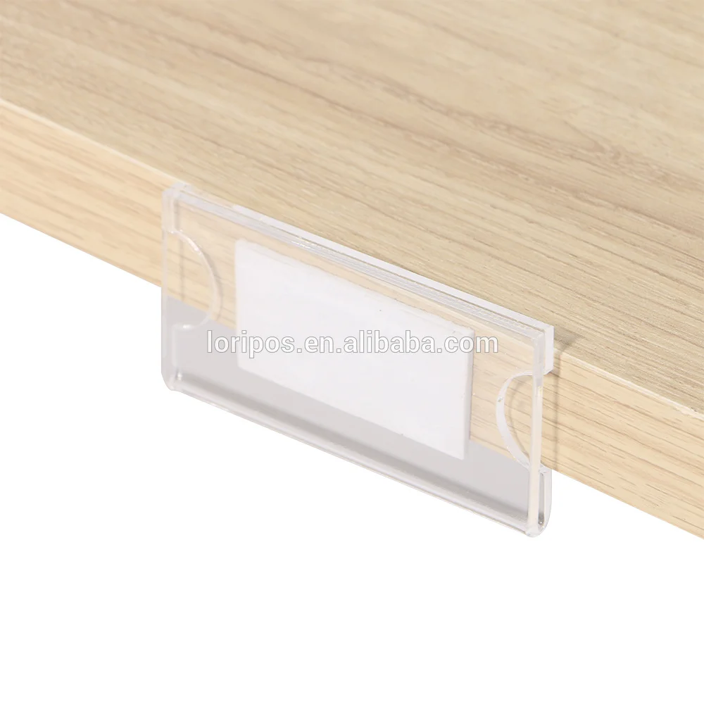 Custom Size Shelf Edge Talker Adhesive Price Tag Sleeve Logo Number Name Info Card Display Holder Rack Sign Clip Frame Case