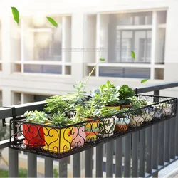 Panier de rangement suspendu pour Pots de fleurs, porte placard, porte jardinière sur Rail de balcon, étagère de clôture, garde corps 