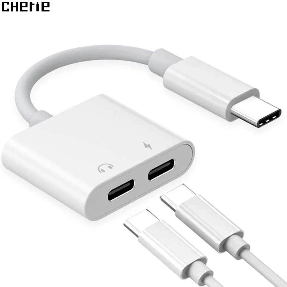 Cherie двойной тип C разъем для зарядки наушников samsung huawei Xiaomi Oneplus USB Aux аудио
