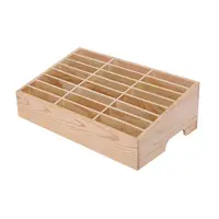24 Grid Wooden Storage Box Organizer Mobile Phone Holder Stand Storage Box Phone Holder Display 2