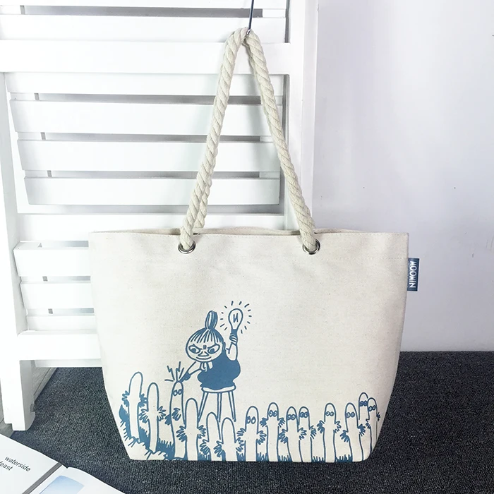 Moomin сумка, Холщовая Сумка на плечо, эко-сумка, Студенческая сумка, Холщовая Сумка для покупок, тканевая сумка, сумка для покупок с персонажем из мультфильма