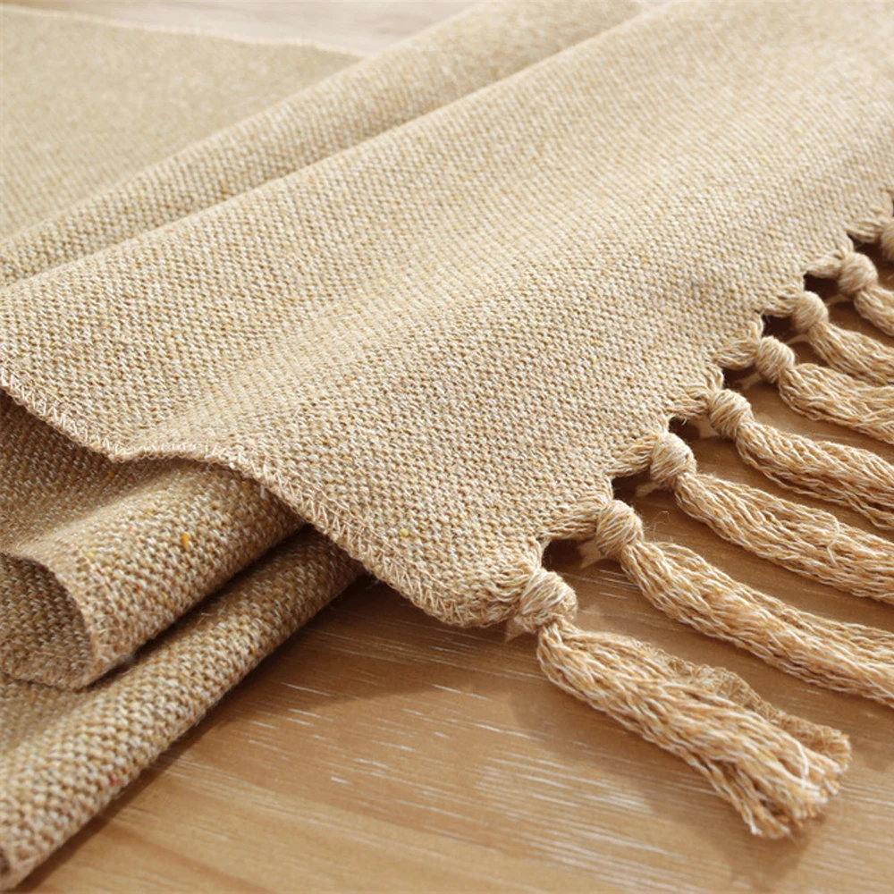 Description Picture 5 of itemCotton Linen Table Runner Dinning Table Decoration Tablecloth Hand-Woven Table Cover Runners Home Event Party Decor Supplies