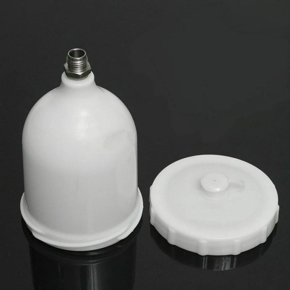 

White Car Plastic Air Gravity Feed Spray Paint Gun Airbrush Cup-Pot 600ML Tools