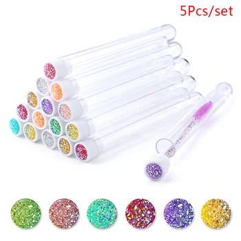 

5pcs Mascara Brushes Diamond Eyelash Makeup Brush Eyebrow Wand Reusable For Eyelash Extension Makeup Tools