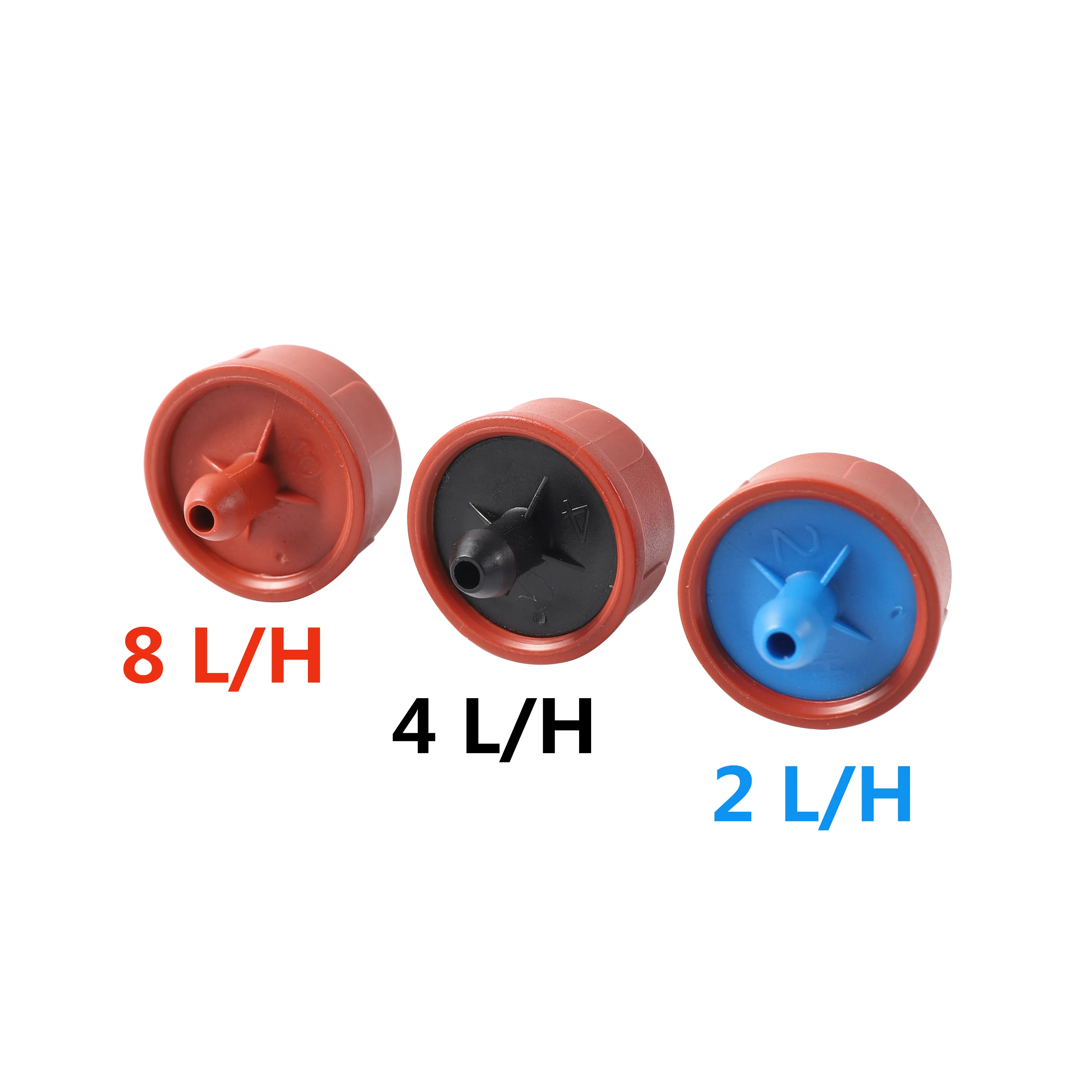 Garden Dripper 50Pcs Pressure Compensate Emitter 2L4L 8L Garden Drip Compensation Regulator Greenhouse Agriculture Steady Flow Watering Dripper
