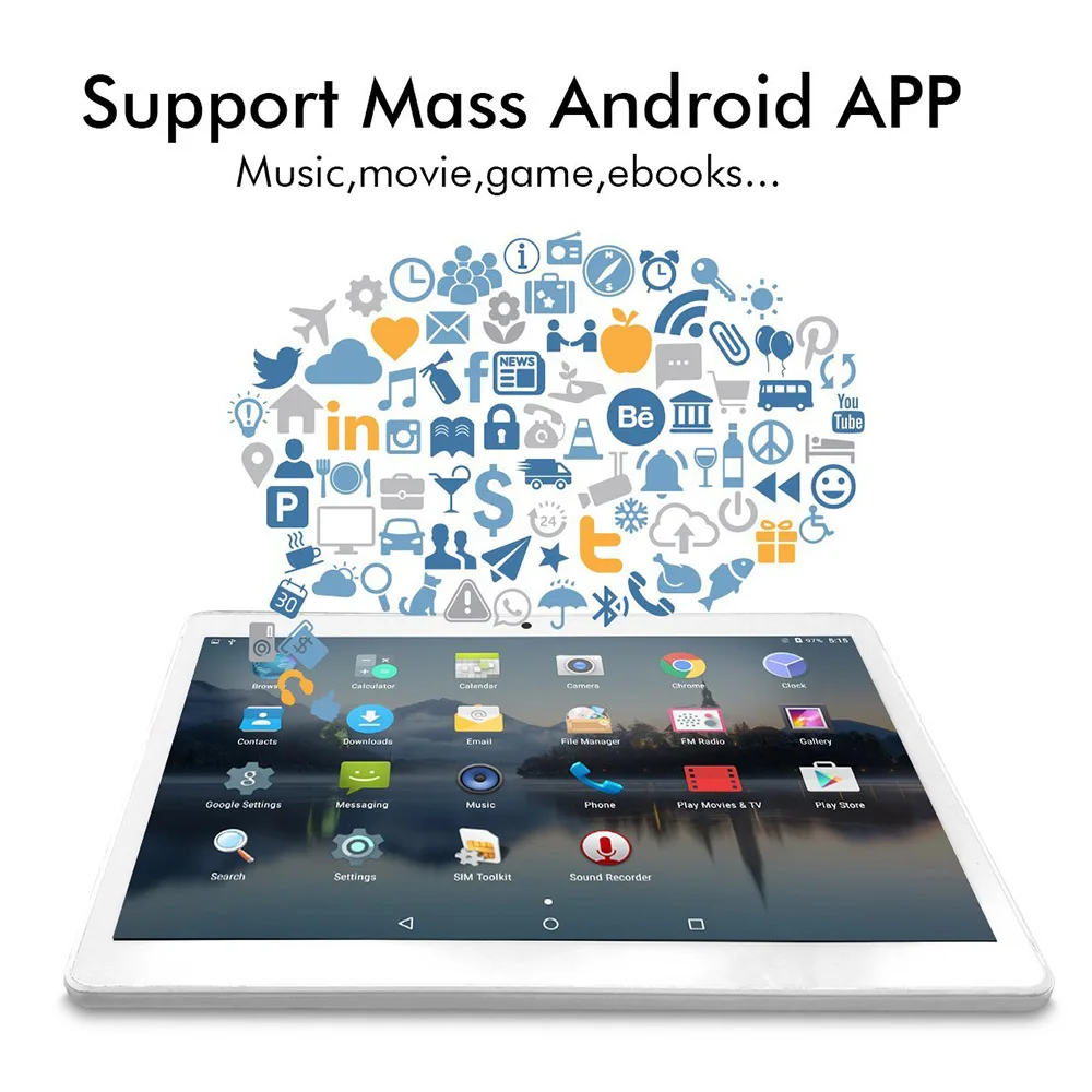 10 Inch Tablet Phone 8 Core Tablets PC Android 7.0 Octa Core 1280x800 IPS 4GB RAM 64GB ROM 3G 4G LT