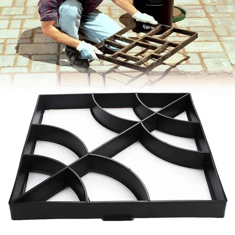

Pavement Mold DIY Black Cement Brick Molds Garden Path Maker Mold Plastic Practic Road Ground Courtyard Decorate Stones Slate