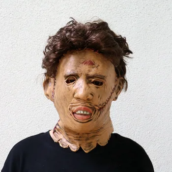 

Chainsaw Massacre Cosplay Mask Halloween Horror Scar Masker Movie Cosplay Adult party Costume Props Latex Funny Mask Toy
