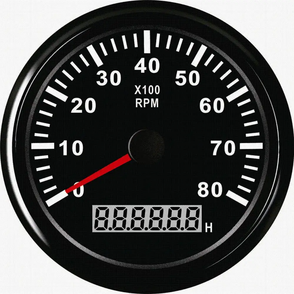 

Automotive Instrument Panel Gauge Tachometers 85mm Revolution Meters 0-8000RPM Tach with Hour Meter Waterproof with Backlight