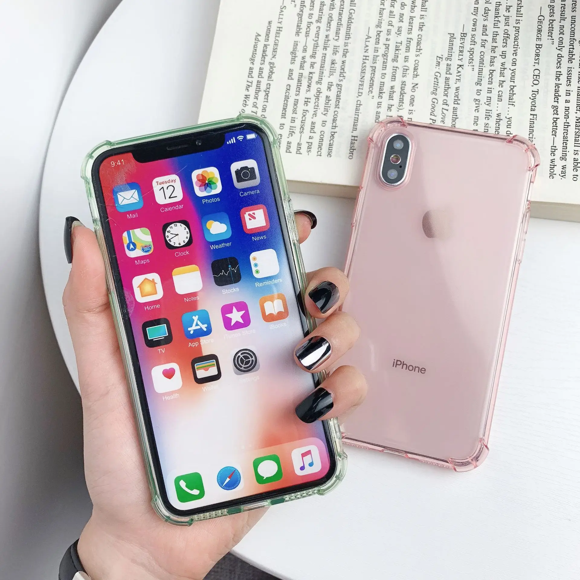 

LHLMHL TPU explosion-proof transparent pure-color quadrangular airbag wrestle-proof mobile phone shell for iPhone XS Max