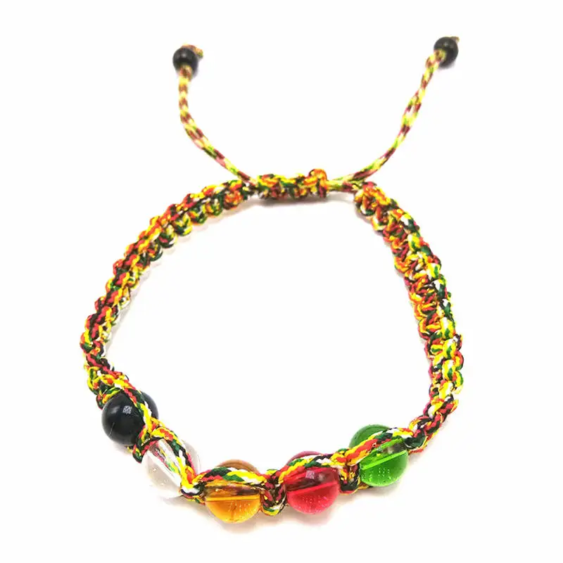 

Wholesale 50PCS Tibetan Amulet Bracelet with 5 Colors Glass Beads Stretch Chinese Five Elements Fengshui Free Shipping BB-369