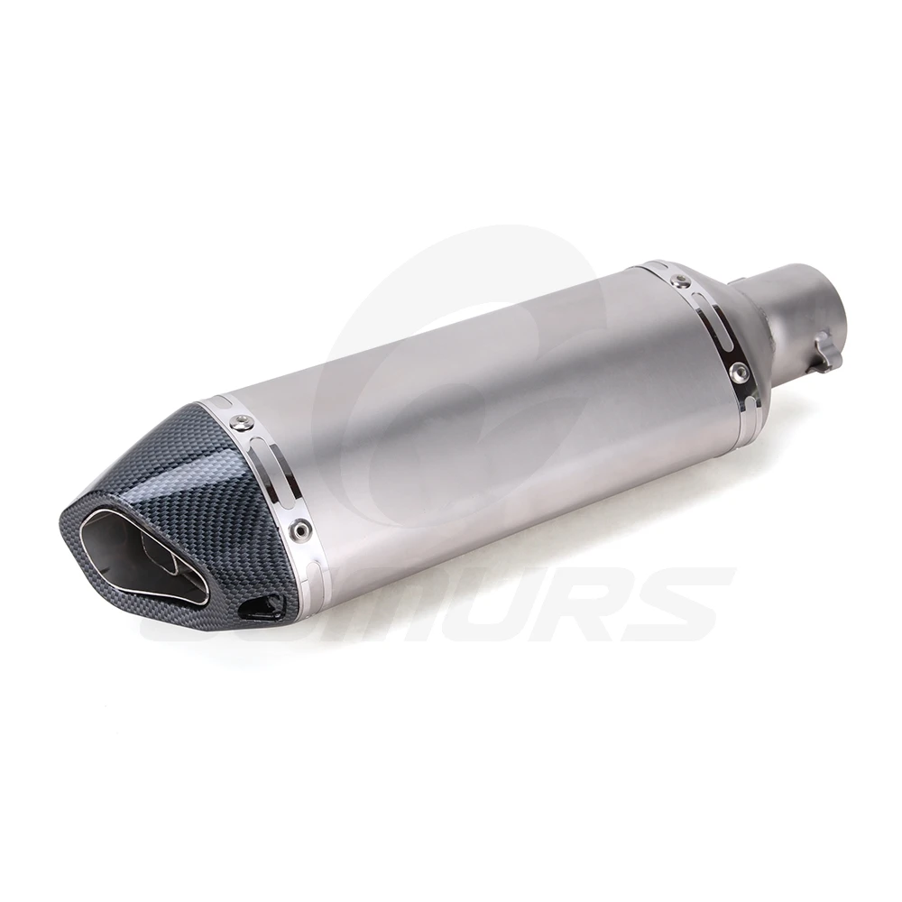 OUMURS выхлопная труба мотоцикла для Akrapovic Universel для Tmax CRF 230 Z750 CB400 ER6N GY6 CBR250 с глушителем - Цвет: TI Pipe and CB Head
