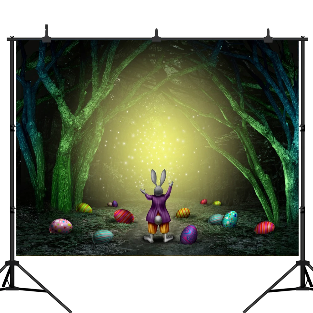 

Fairy Forest Easter Eggs Rabbit Magic Scene Photo Backgrounds Vinyl Digital Photography Backdrops Prop For Photo Studio